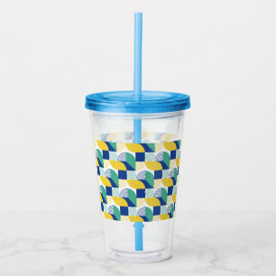 Verre En Acrylique Patters bleus