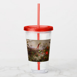 Verre En Acrylique Paysage tropical avec dix colibris