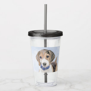 Verre En Acrylique Peinture beagle - Cute Original Chien Art