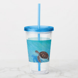 Verre En Acrylique Peinture de tortue marine