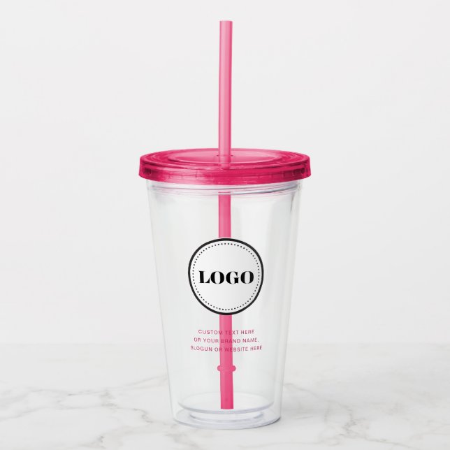 Verre En Acrylique Personalized Custom Logo with Straw No Minimum (Devant)