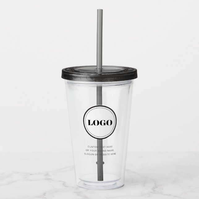 Verre En Acrylique Personalized Custom Logo with Straw No Minimum (Devant)