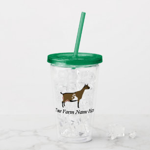 Verre En Acrylique Personnalisation de la chèvre laitière naine nig