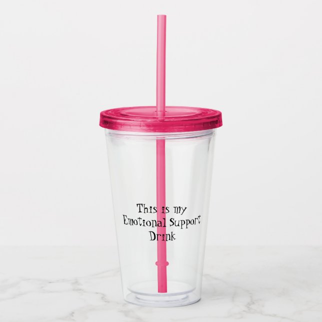 Verre En Acrylique Personnalisé 16 oz, rose Fuchsia (Devant)