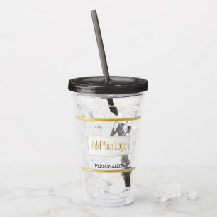 Verre En Acrylique Personnalisé et logo avec des barres d'or