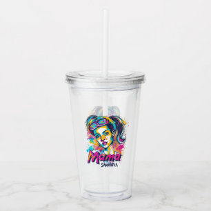 Verre En Acrylique Personnalisé Retro Mama Pop Art (20)