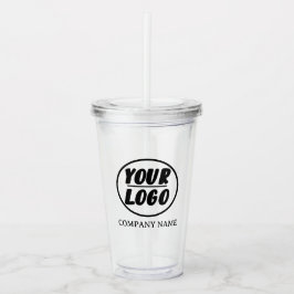 Verre En Acrylique Personnalisez votre logo d'entreprise | Élégant