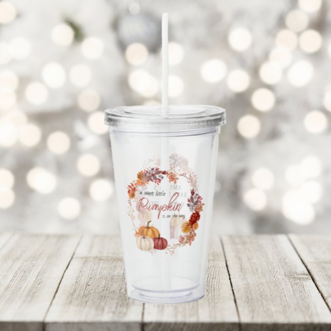 Verre En Acrylique Petit Citrouille Boho Genre Baby shower neutre (Créateur téléchargé)