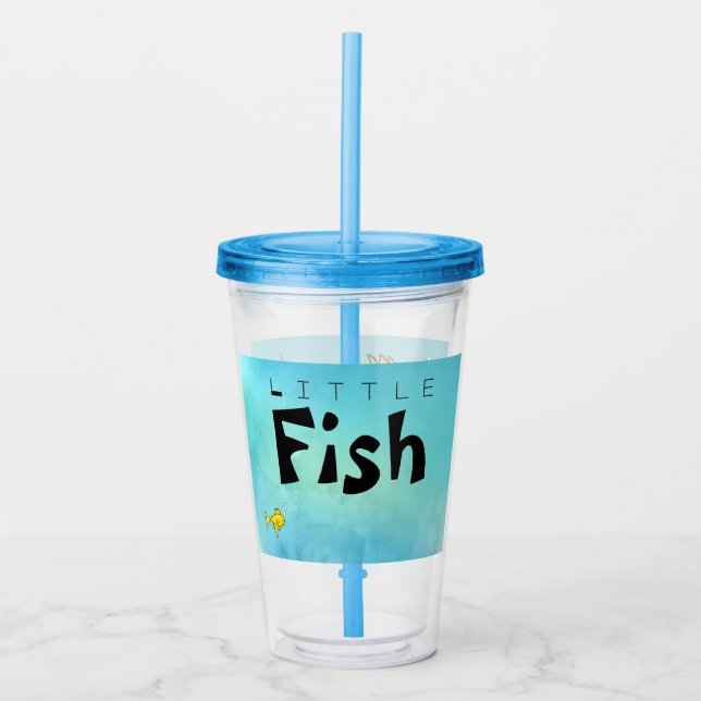 Verre En Acrylique Petit Poisson Gros Poisson Drôle (Devant)