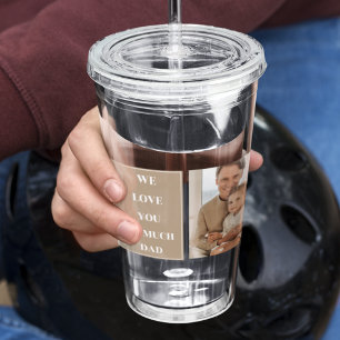 Verre En Acrylique Photo Collage moderne & We Love Papa Cadeaux
