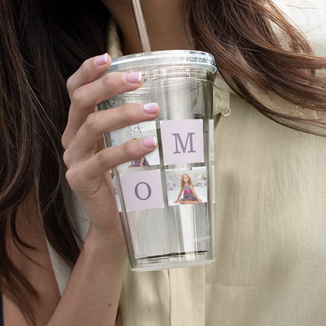 Verre En Acrylique Photo de collage moderne Meilleure mère Ever Purpl (Créateur téléchargé)