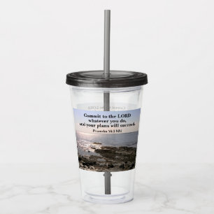 Verre En Acrylique Photo Océan Atlantique avec succès biblique Verse