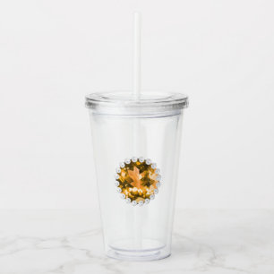 Verre En Acrylique Pierre d'ambre et perles