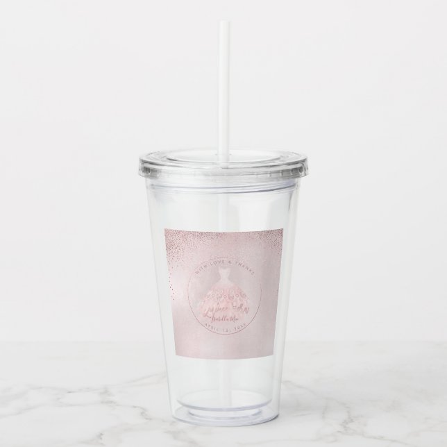 Verre En Acrylique PixDezines Quinceanera Parties scintillant Blush P (Devant)