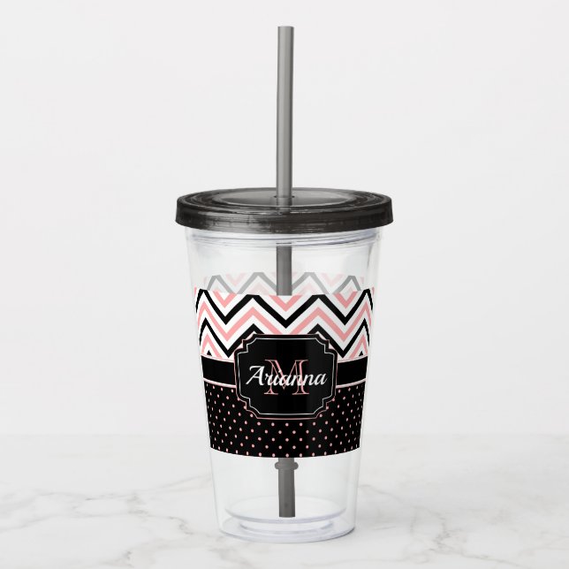 Verre En Acrylique Points et Chevron (Devant)