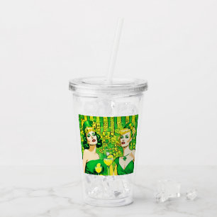 Verre En Acrylique PopArt St Paddy's Pin-up Girls
