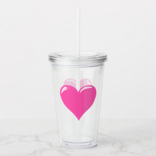 Verre En Acrylique Poussette Acrylique Coeur Rose