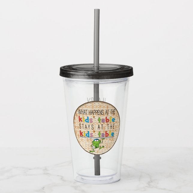 Verre En Acrylique Poussette Acrylique Pâque 16 oz Table pour enfants (Devant)