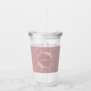 Verre En Acrylique Poussette Acrylique Personnalisée Rose Elegant Dam