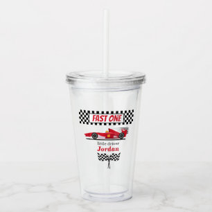 Verre En Acrylique Premier Anniversaire Red Race Car Fast One
