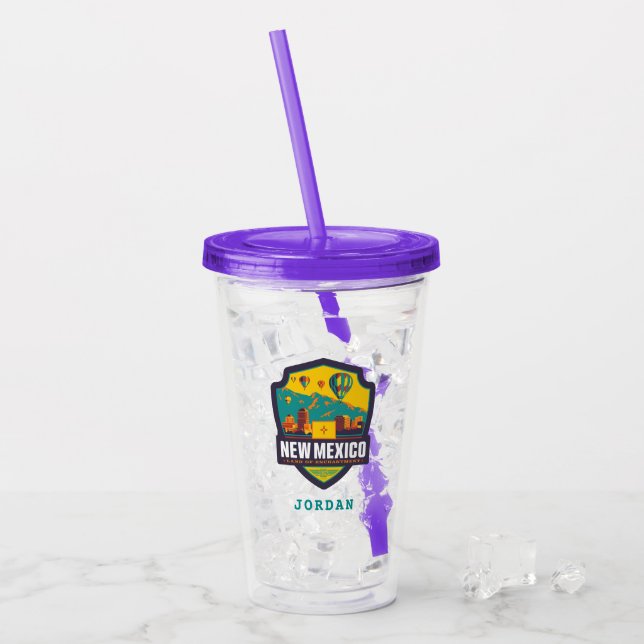 Verre En Acrylique Pride d'état | Nouveau Mexique (Devant glace)