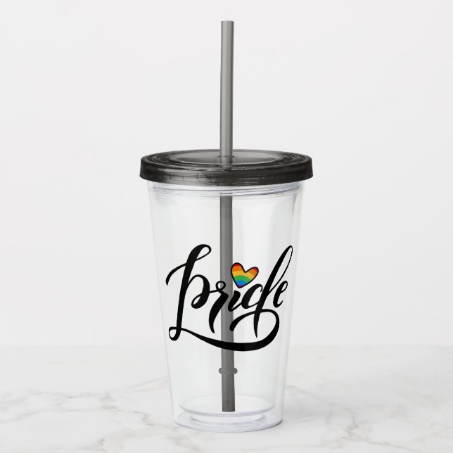 Verre En Acrylique Pride Script Heart (Devant)