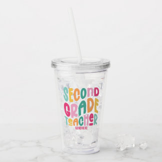 Verre En Acrylique Professeur de deuxième année Création de typograph