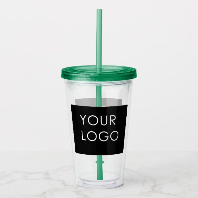 Verre En Acrylique Promo du logo de l'entreprise professionnelle mode (Devant)