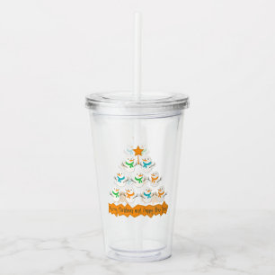 Verre En Acrylique Pyramide des sapins de Noël faite de bonhommes de 