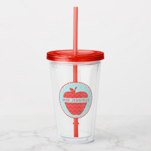 Verre En Acrylique Quatrefoil Apple rouge a personnalisé le