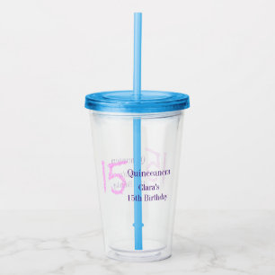 Verre En Acrylique Quinceanera 15e anniversaire parties scintillant r