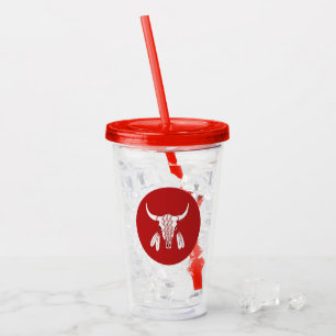 Verre En Acrylique Red Ghost Dance Buffalo rouge acrylique tumbler
