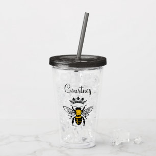 Verre En Acrylique Reine Abeille Monogrammée