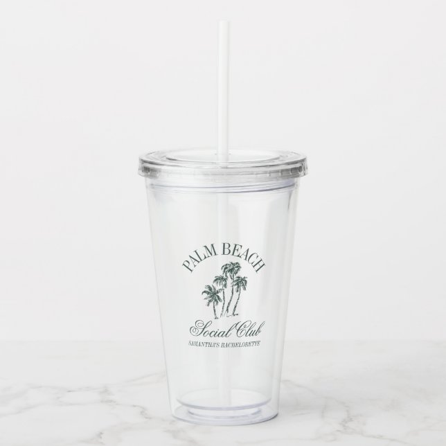 Verre En Acrylique Retro Luxe Social Club Enterrement de Vie de Jeune (Devant)