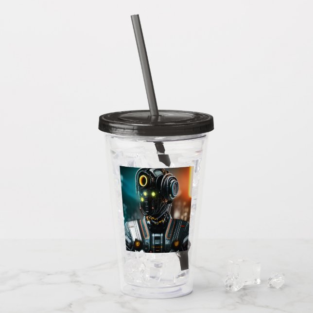 Verre En Acrylique Robot 3 fumée noire agitateur acrylique (Devant glace)