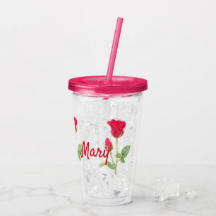 Verre En Acrylique Rosée rose personnalisée