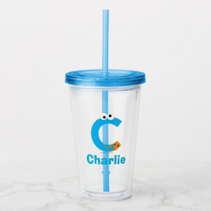 Verre En Acrylique Rue Sésame C est pour Cookie Monster