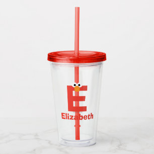 Verre En Acrylique Rue Sésame   E est pour Elmo
