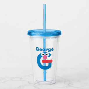 Verre En Acrylique Rue Sésame   G est pour Grover