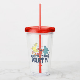 Verre En Acrylique Rue Sésame   Monster Dance Party