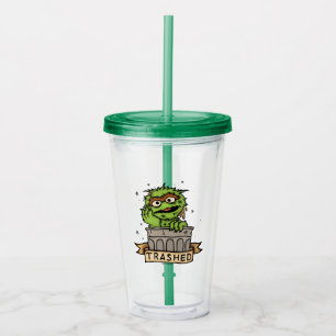 Verre En Acrylique Rue Sésame   Oscar the Grouch Trashed