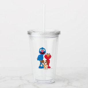 Verre En Acrylique Rue Sésame Tango Avec Grover & Elmo