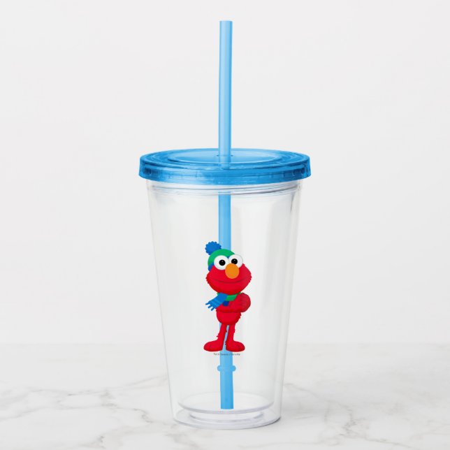 Verre En Acrylique Rue Sésame | Winter Elmo (Devant)