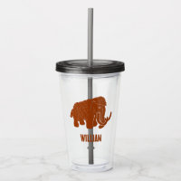 Rust Red Cartoon Wooly Mammoth Personnalisé