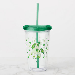 Verre En Acrylique Saint Patrick's Day shamrock et étoiles mignonne