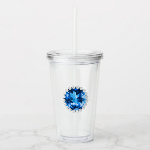 Verre En Acrylique Saphirs et Perles