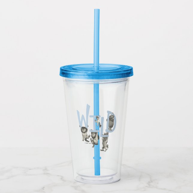 Verre En Acrylique SAUVAGE | Wild Things et Max - Bleu (Devant)