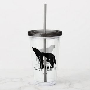 Verre En Acrylique Sauvez les loups