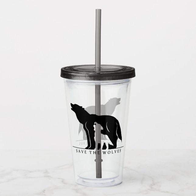 Verre En Acrylique Sauvez les loups (Devant)