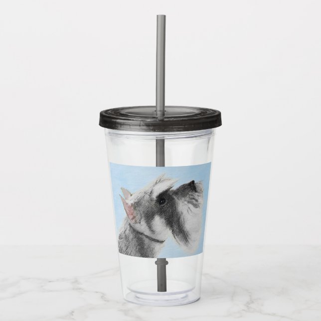 Verre En Acrylique Schnauzer (Giant, Standard) Peinture - Chien Art (Devant)